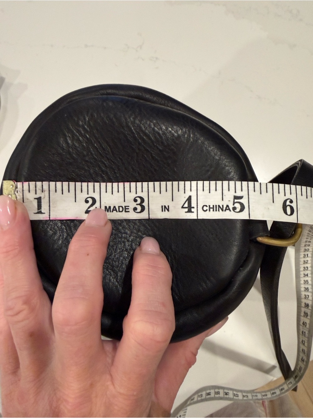 Black Leather Drawstring Bucket Bag - Picture 8 of 10